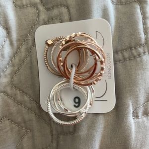Gold and Sliver ring set